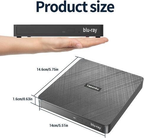 ييونكو محرك أقراص بلو راي خارجي لنظام التشغيل ويندوز 7 8 10 11 لينكس ماك او اس in Kuwait