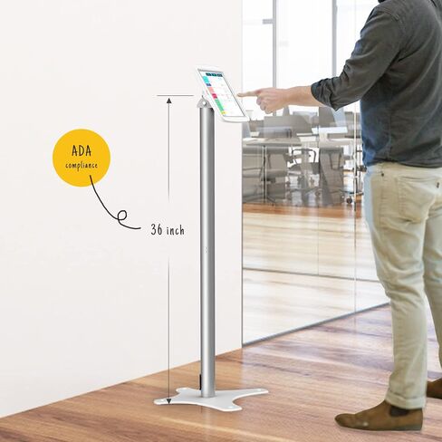 حامل أرضي من Beelta iPad Kiosk لهاتف 10.2 iPad 7 8 9th 120 درجة غلاف iPad قابل للقفل + عمود ألومنيوم + قاعدة معدنية BSF302T in Kuwait