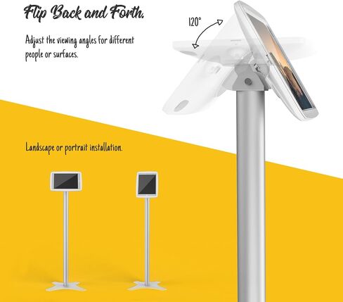 حامل أرضي من Beelta iPad Kiosk لهاتف 10.2 iPad 7 8 9th 120 درجة غلاف iPad قابل للقفل + عمود ألومنيوم + قاعدة معدنية BSF302T in Kuwait