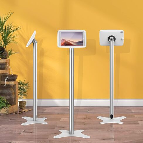 حامل أرضي من Beelta iPad Kiosk لهاتف 10.2 iPad 7 8 9th 120 درجة غلاف iPad قابل للقفل + عمود ألومنيوم + قاعدة معدنية BSF302T in Kuwait
