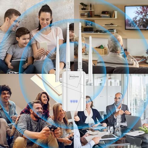 موسع واي فاي 2023، معزز إشارة موسعات واي فاي للمنزل - تغطية تصل إلى 10000 قدم مربع و45 جهازًا، مكرر إنترنت لاسلكي، إعداد سهل in Kuwait