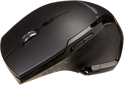 Amazon Basics Full Size Ergonomic Wireless PC Mouse with Fast Scrolling, Black in Saudi Arabia