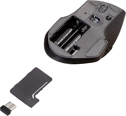 Amazon Basics Full Size Ergonomic Wireless PC Mouse with Fast Scrolling, Black in Saudi Arabia