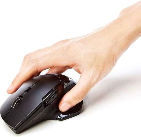 Amazon Basics Full Size Ergonomic Wireless PC Mouse with Fast Scrolling, Black in Saudi Arabia