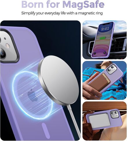 Olialia Strong Magnetic Case for iPhone 11, [Compatible with MagSafe] [Military Drop Protection] Skin-Friendly Touch Shockproof Protective Translucent Matte Slim Phone Cover 6.1 inch - Alpine Green in Kuwait