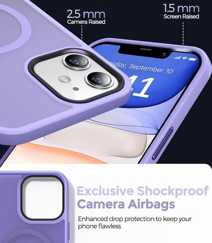 Olialia Strong Magnetic Case for iPhone 11, [Compatible with MagSafe] [Military Drop Protection] Skin-Friendly Touch Shockproof Protective Translucent Matte Slim Phone Cover 6.1 inch - Alpine Green in Kuwait