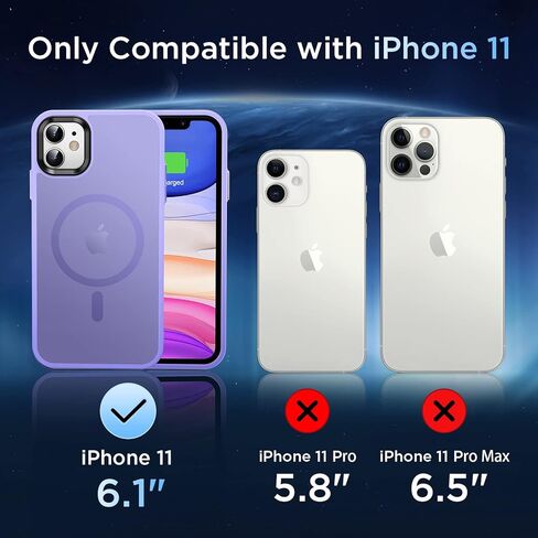 Olialia Strong Magnetic Case for iPhone 11, [Compatible with MagSafe] [Military Drop Protection] Skin-Friendly Touch Shockproof Protective Translucent Matte Slim Phone Cover 6.1 inch - Alpine Green in Kuwait