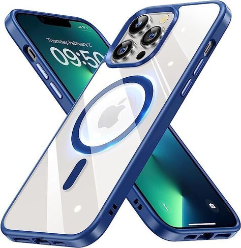 Phone Case Compatible with Magnetic Wireless Charging Devices Scratch Resistant Back Grippy Protective Frame Clear Shockproof Cover (Black, iphone 11) in Kuwait