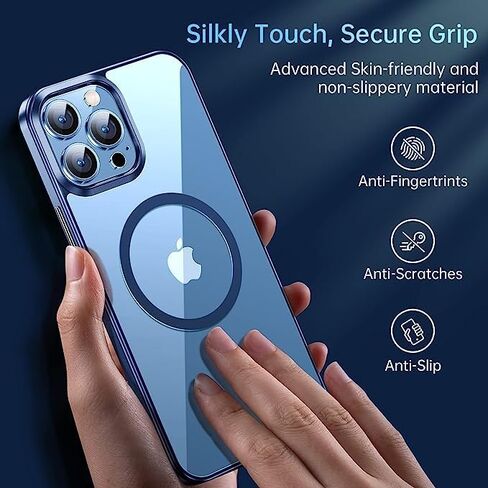 Phone Case Compatible with Magnetic Wireless Charging Devices Scratch Resistant Back Grippy Protective Frame Clear Shockproof Cover (Black, iphone 11) in Kuwait