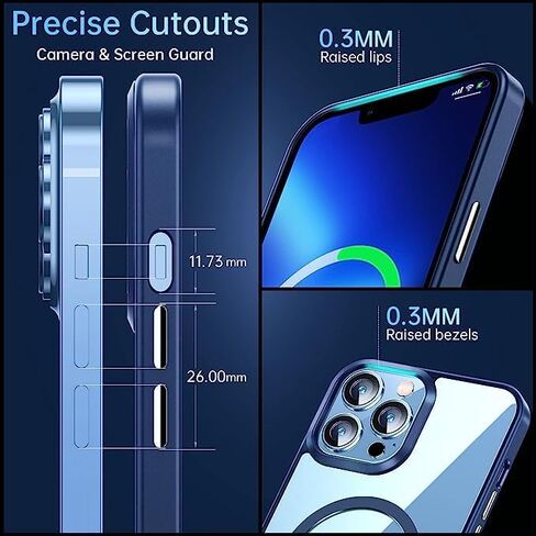 Phone Case Compatible with Magnetic Wireless Charging Devices Scratch Resistant Back Grippy Protective Frame Clear Shockproof Cover (Black, iphone 11) in Kuwait