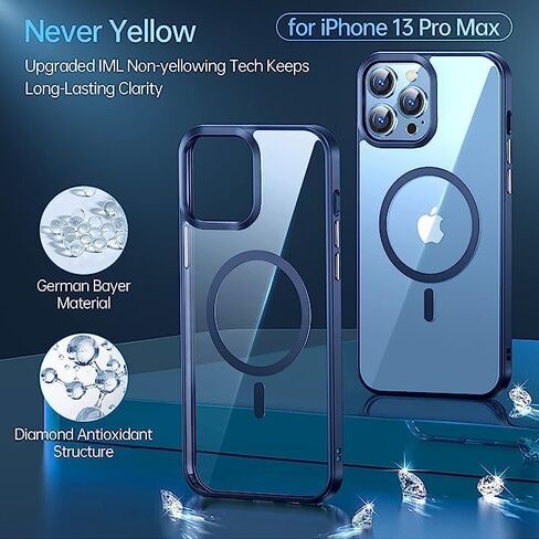 Phone Case Compatible with Magnetic Wireless Charging Devices Scratch Resistant Back Grippy Protective Frame Clear Shockproof Cover (Black, iphone 11) in Kuwait
