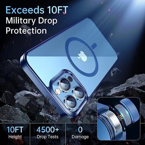 Phone Case Compatible with Magnetic Wireless Charging Devices Scratch Resistant Back Grippy Protective Frame Clear Shockproof Cover (Black, iphone 11) in Kuwait
