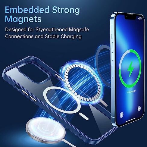 Phone Case Compatible with Magnetic Wireless Charging Devices Scratch Resistant Back Grippy Protective Frame Clear Shockproof Cover (Black, iphone 11) in Kuwait