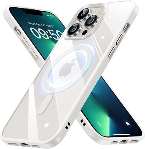 حافظة هاتف B-SPIN متوافقة مع أجهزة الشحن اللاسلكية المغناطيسية المقاومة للخدش، إطار واقٍ شفاف مقاوم للصدمات (أزرق سييرا، iPhone 15 pro max) in Kuwait