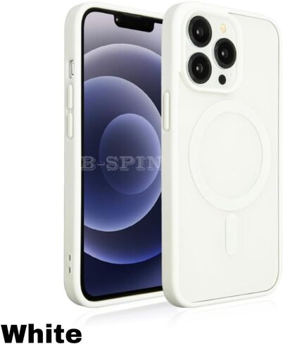 حافظة هاتف B-SPIN متوافقة مع أجهزة الشحن اللاسلكية المغناطيسية المقاومة للخدش، إطار واقٍ شفاف مقاوم للصدمات (أزرق سييرا، iPhone 15 pro max) in Kuwait