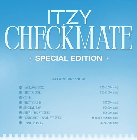 DREAMUS ITZY CHECKMATE SPECIAL EDITION CD+Lyric Poster On Pack+Photobook+Photocard+Special Tag+Sticker+Postcard+Tracking Sealed (SET(A+B+C)) in Saudi Arabia