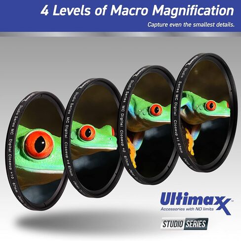 مجموعة ملحقات مرشح عدسة كاملة Ultimaxx 82 مم للعدسات مع حجم مرشح 82 مم: مجموعة مرشح ألوان متدرجة 6 قطع + مجموعة مرشح UV CPL FLD + مجموعة ماكرو قريبة (+1 +2 +4 +10) in Kuwait