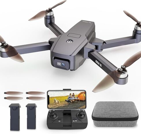 IDEA16P Brushless Motor Drone with 2 Camera for Adults 2k EIS Camera Drone Max speed 40km/h 5GHz WiFi FPV video RC Drones Dual Camera Drone for Adults EIS Camera 2K 30 Minutes 2 Batteries in Kuwait