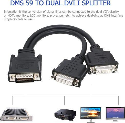 ZHIYUEN DVI-Male DVI-I 24+5 إلى Dual VGA أنثى مراقب كابل محول مقسم الفيديو in Saudi Arabia