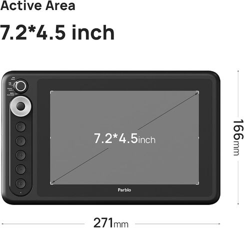 Parblo Intangbo X7 Drawing Tablet 7.2x4.5 inch Graphics Tablets,Digital Drawing Tablet with Mode Switch,6 Customized Keys,Battery-Free Stylus S01 for Digital Art,Design,Work with Window/Mac,Android in Kuwait