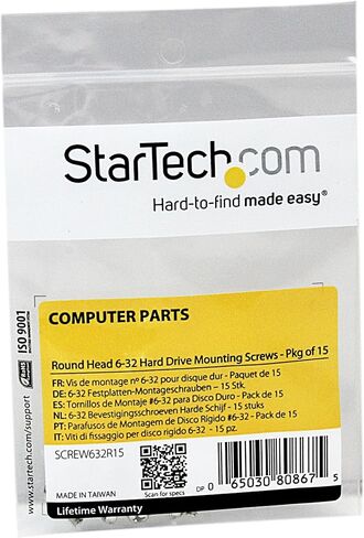 براغي تثبيت بديلة لقرص صلب 6-32 برأس دائري من ستار تيك - 15 قطعة SCREW632R15 in Kuwait