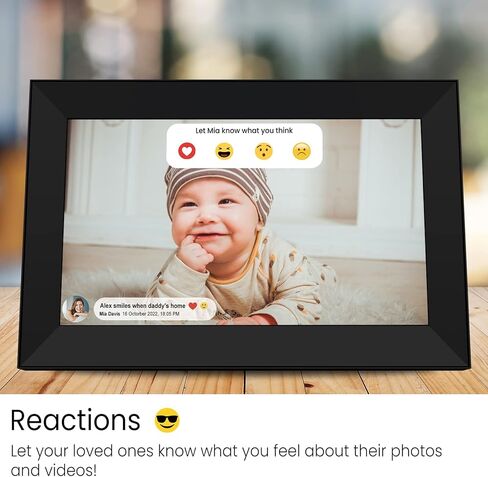 اطار صور رقمي ذكي 10.1 انش واي فاي من فراميو، اطار صور رقمي بشاشة لمس عالية الدقة 1280×800 مع تخزين مدمج بسعة 16 جيجا وعرض شرائح ودوران تلقائي ومشاركة اللحظات على الفور عبر التطبيق in Kuwait