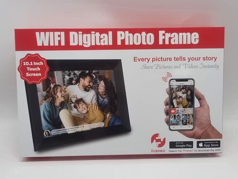 اطار صور رقمي ذكي 10.1 انش واي فاي من فراميو، اطار صور رقمي بشاشة لمس عالية الدقة 1280×800 مع تخزين مدمج بسعة 16 جيجا وعرض شرائح ودوران تلقائي ومشاركة اللحظات على الفور عبر التطبيق in Kuwait