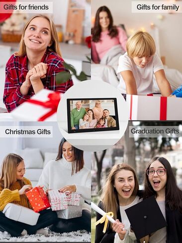 10.1-Inch Digital Picture Frame USB, Jimwey IPS Screen 1920x1080 Digital Photo Frame Slide Show for Gifts with 32GB USB Flash Drive SD Card Slot, Support Music Video Motion Sensor with Romote Control in Kuwait