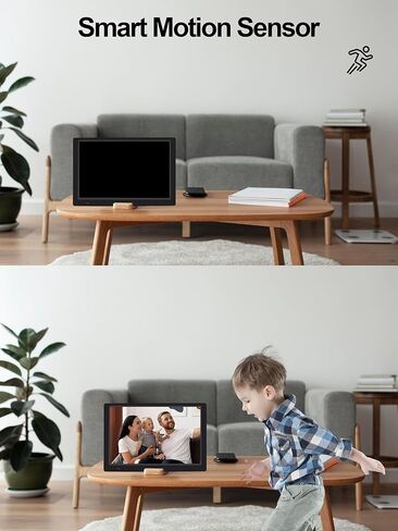 10.1-Inch Digital Picture Frame USB, Jimwey IPS Screen 1920x1080 Digital Photo Frame Slide Show for Gifts with 32GB USB Flash Drive SD Card Slot, Support Music Video Motion Sensor with Romote Control in Kuwait