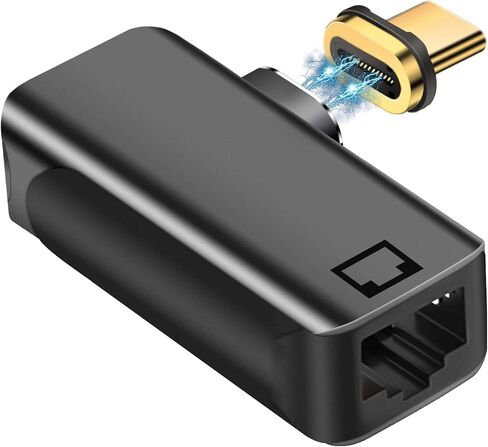 USB-C إيثرنت محول مغناطيسي YACSEJAO 90 درجة 24 دبوس نوع C إلى RJ45 جيجابت LAN موصل USB C محول الشبكة لنظام التشغيل Windows Android Mac OS in Saudi Arabia