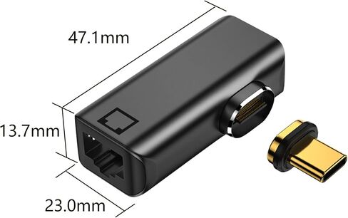 USB-C إيثرنت محول مغناطيسي YACSEJAO 90 درجة 24 دبوس نوع C إلى RJ45 جيجابت LAN موصل USB C محول الشبكة لنظام التشغيل Windows Android Mac OS in Saudi Arabia