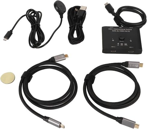 محول USB C ثنائي الاتجاه 2 في 1 مخرج 1 في 2 من النوع C، يدعم فيديو 8K 60Hz و4K 120Hz ونقل البيانات 10Gbps وشحن 100 واط in Kuwait