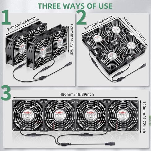 Wathai 120mm x 38mm 360mm Computer Fan with AC Plug Exhaust Fan Cooling in Saudi Arabia
