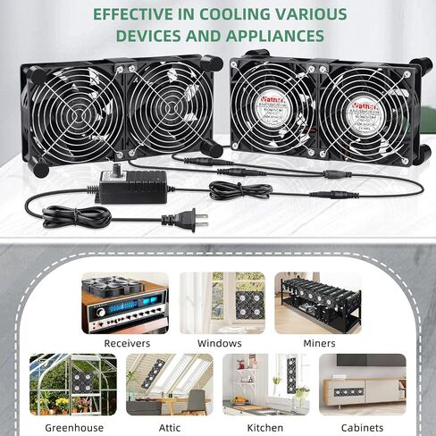 Wathai 120mm x 38mm 360mm Computer Fan with AC Plug Exhaust Fan Cooling in Saudi Arabia