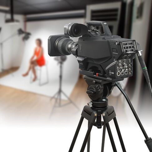 62"/158CM Video Tripod Professional Heavy Duty Aluminum | Twin Tube, 360 Degree Fluid Head, Mid-Level Spreader, For DSLR Camcorder Camera, Load Up to 17.6lb/8kg in Saudi Arabia