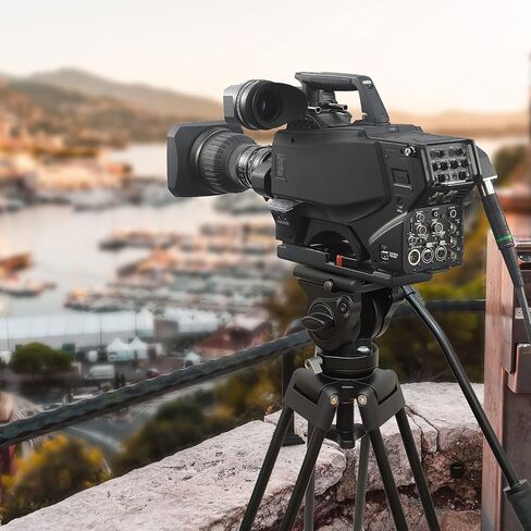 62"/158CM Video Tripod Professional Heavy Duty Aluminum | Twin Tube, 360 Degree Fluid Head, Mid-Level Spreader, For DSLR Camcorder Camera, Load Up to 17.6lb/8kg in Saudi Arabia