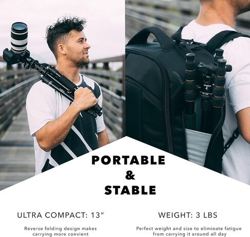 اف تي اف جير حامل ثلاثي القوائم لكاميرا دي اس ال ار من الالومنيوم وحامل احادي (20 باوند) in Kuwait