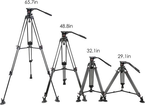 MagicLine 68.7" Aluminum Video Tripod,Heavy Duty Camera Tripod Stand with 2 Handles & 360°Fluid Head & Ground Spreader，2 QR Plates for DSLR Camcorder Cameras(Max Load 26.5 lb) in Saudi Arabia