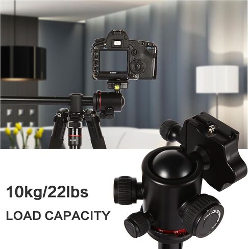 Smvchen 70"Axis Horizontal Tripod Monopod with Ball Head and Phone Clamp Compatible with Cameras and iPhone 15 Pro Max with Rotatable Center Column 5-Section Aluminum Alloy Tripod Max. Load 10kg(Red) in Saudi Arabia