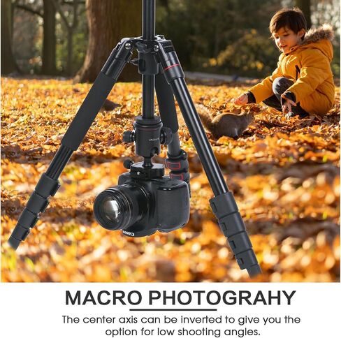 Smvchen 70"Axis Horizontal Tripod Monopod with Ball Head and Phone Clamp Compatible with Cameras and iPhone 15 Pro Max with Rotatable Center Column 5-Section Aluminum Alloy Tripod Max. Load 10kg(Red) in Saudi Arabia