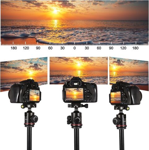 Smvchen 70"Axis Horizontal Tripod Monopod with Ball Head and Phone Clamp Compatible with Cameras and iPhone 15 Pro Max with Rotatable Center Column 5-Section Aluminum Alloy Tripod Max. Load 10kg(Red) in Saudi Arabia
