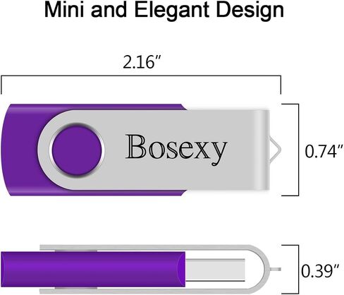 محركات أقراص فلاش USB سعة 32 جيجابايت من Bosexy Thumb Drive دوارة كبيرة الحجم عصا ذاكرة Pendrive مع مؤشر LED مزيج الألوان، أسود/أزرق/أحمر/أخضر/أرجواني (5 قطع، 32 جرام لكل منها) in Kuwait
