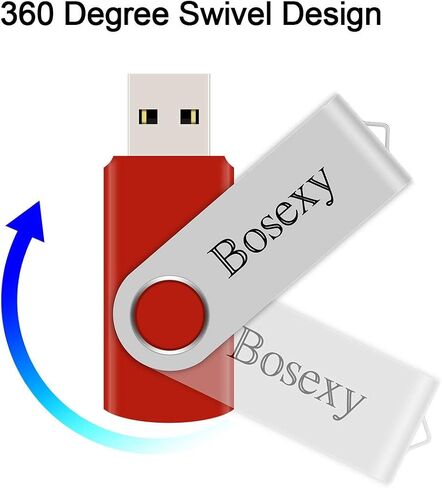 محركات أقراص فلاش USB سعة 32 جيجابايت من Bosexy Thumb Drive دوارة كبيرة الحجم عصا ذاكرة Pendrive مع مؤشر LED مزيج الألوان، أسود/أزرق/أحمر/أخضر/أرجواني (5 قطع، 32 جرام لكل منها) in Kuwait