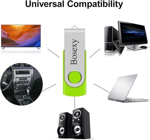 محركات أقراص فلاش USB سعة 32 جيجابايت من Bosexy Thumb Drive دوارة كبيرة الحجم عصا ذاكرة Pendrive مع مؤشر LED مزيج الألوان، أسود/أزرق/أحمر/أخضر/أرجواني (5 قطع، 32 جرام لكل منها) in Kuwait