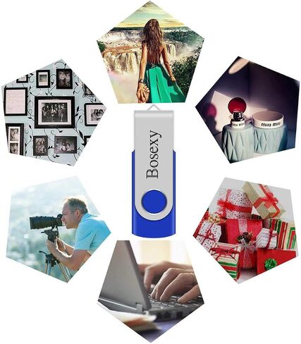 محركات أقراص فلاش USB سعة 32 جيجابايت من Bosexy Thumb Drive دوارة كبيرة الحجم عصا ذاكرة Pendrive مع مؤشر LED مزيج الألوان، أسود/أزرق/أحمر/أخضر/أرجواني (5 قطع، 32 جرام لكل منها) in Kuwait