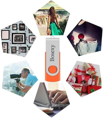 محركات أقراص فلاش USB سعة 32 جيجابايت من Bosexy Thumb Drive دوارة كبيرة الحجم عصا ذاكرة Pendrive مع مؤشر LED مزيج الألوان، أسود/أزرق/أحمر/أخضر/أرجواني (5 قطع، 32 جرام لكل منها) in Kuwait
