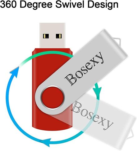 محركات أقراص فلاش USB سعة 32 جيجابايت من Bosexy Thumb Drive دوارة كبيرة الحجم عصا ذاكرة Pendrive مع مؤشر LED مزيج الألوان، أسود/أزرق/أحمر/أخضر/أرجواني (5 قطع، 32 جرام لكل منها) in Kuwait