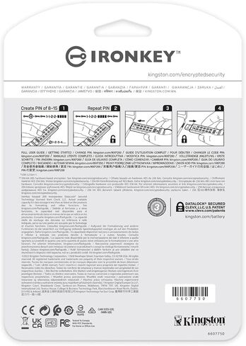 Kingston Ironkey Keypad 200 8GB Encrypted USB | Alphanumeric Keypad | Multi-Pin Access | XTS-AES 256-bit | FIPS 140-3 Level 3 Certified | Brute Force & BadUSB Protection | IKKP200/8GB in Kuwait