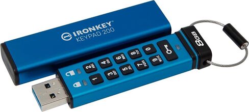 Kingston Ironkey Keypad 200 8GB Encrypted USB | Alphanumeric Keypad | Multi-Pin Access | XTS-AES 256-bit | FIPS 140-3 Level 3 Certified | Brute Force & BadUSB Protection | IKKP200/8GB in Kuwait