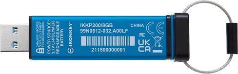 Kingston Ironkey Keypad 200 8GB Encrypted USB | Alphanumeric Keypad | Multi-Pin Access | XTS-AES 256-bit | FIPS 140-3 Level 3 Certified | Brute Force & BadUSB Protection | IKKP200/8GB in Kuwait